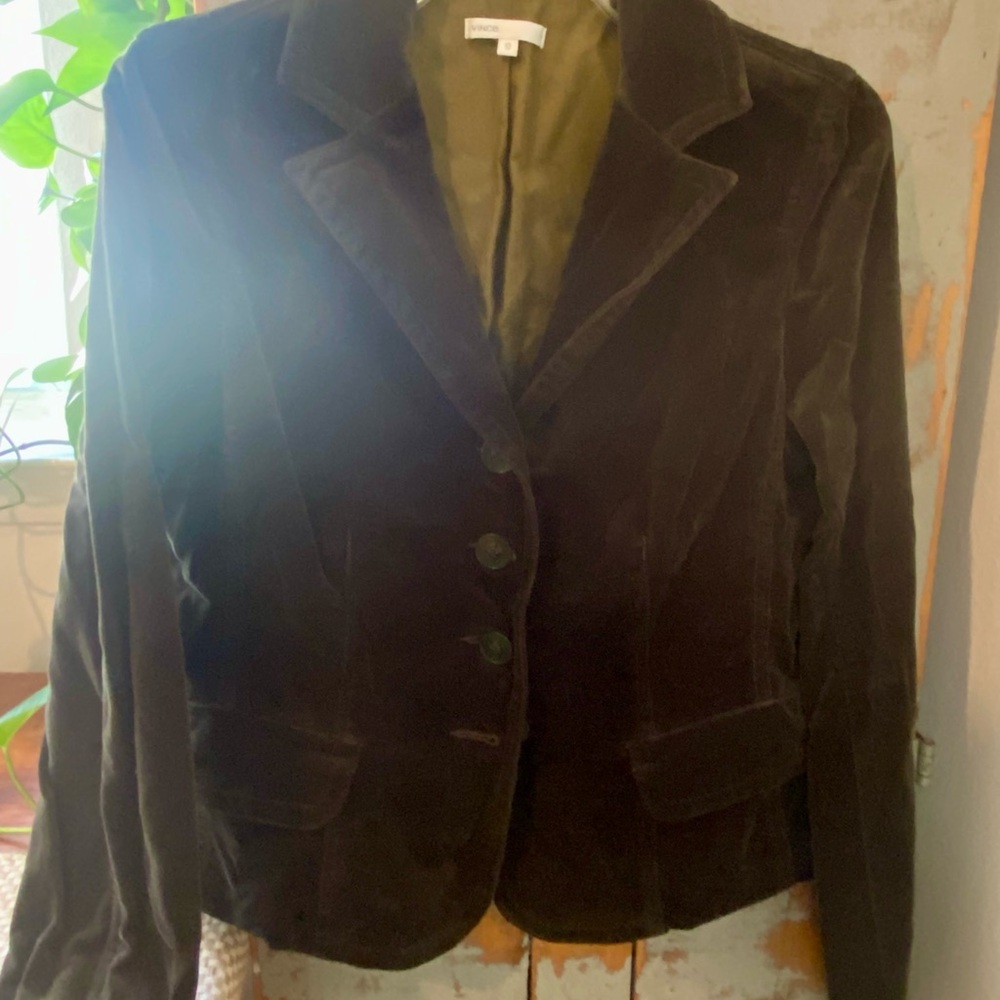Vince Dark Brown Velvet Blazer